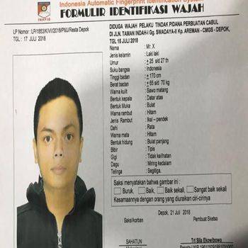 Sketsa pelaku 'begal payudara' di Depok Foto: dok. Istimewa