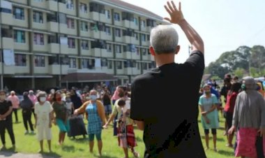 Ganjar Bagi 864 Sembako ke Buruh di Rusunawa