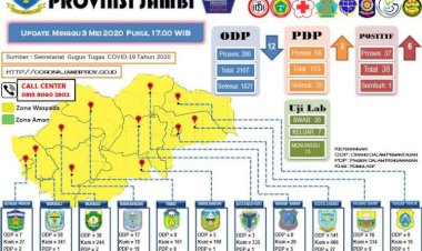 Tetap Waspada, 38 Warga di 11 Kabupaten Kota Provinsi Jambi Terkonfirmasi Positif Corona