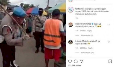 Mirip Polisi India! Viral Polisi Pukul Pantat Pelanggar Tak Gunakan Masker, Lalu Begini Faktanya