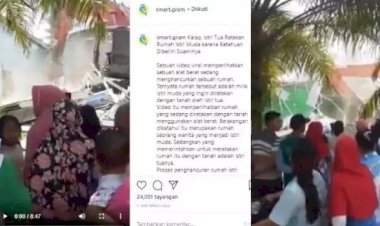 Viral! Kalap Istri Tua Ratakan Tanah dengan Buldoser Rumah Istri Muda di Sumut