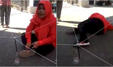 Viral, Lomba 17 Agustusan Masukkan Pensil ke Botol Bikin Emosi, Netizen: Bu Widodo Maju Sedikit!