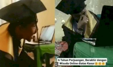 Viral! Enam Tahun Kuliah, Pemuda Ini Akhirnya Wisuda di Atas Kasur: Sedih Sekali