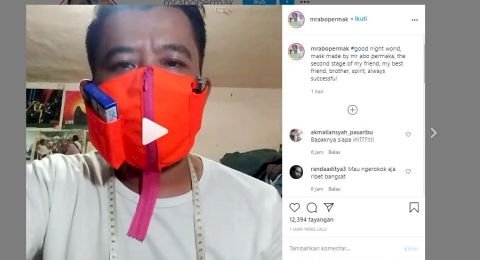 Viral Masker Khusus Perokok Bikinan Mister Abo, Kini Kebanjiran Pesanan