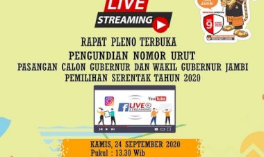 Tidak Perlu Ramai-ramai di Pengambilan Nomor Urut, KPU Provinsi Jambi Sediakan Live Streaming