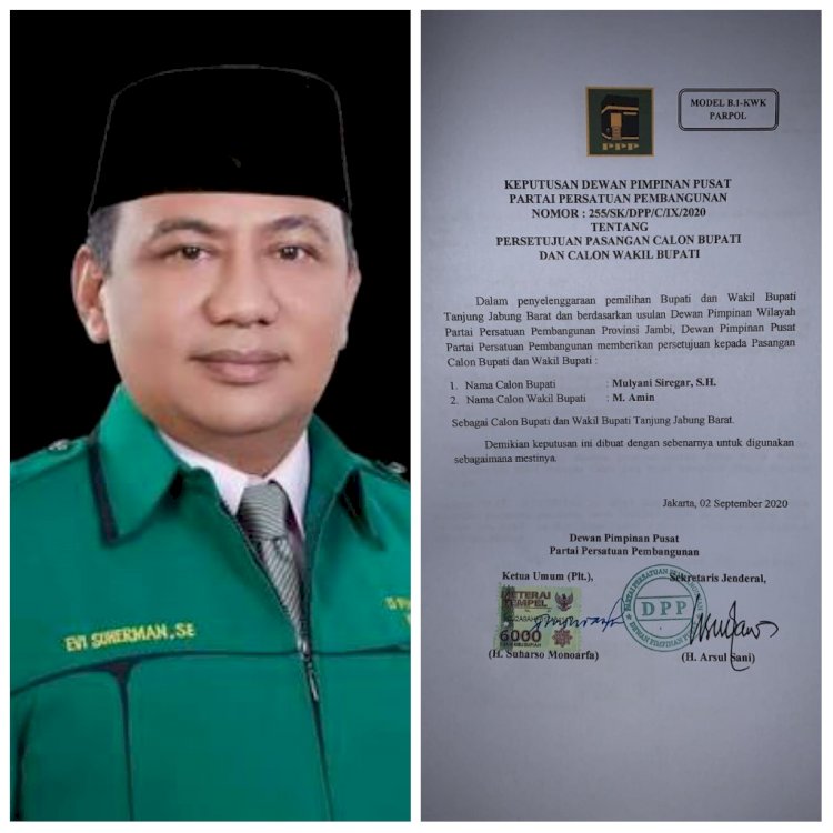 Keluarkan 2 Rekomendasi di Pilkada Tanjab Barat, Ketua DPD PPP: Untuk Cici- Jalil Kami Batalkan