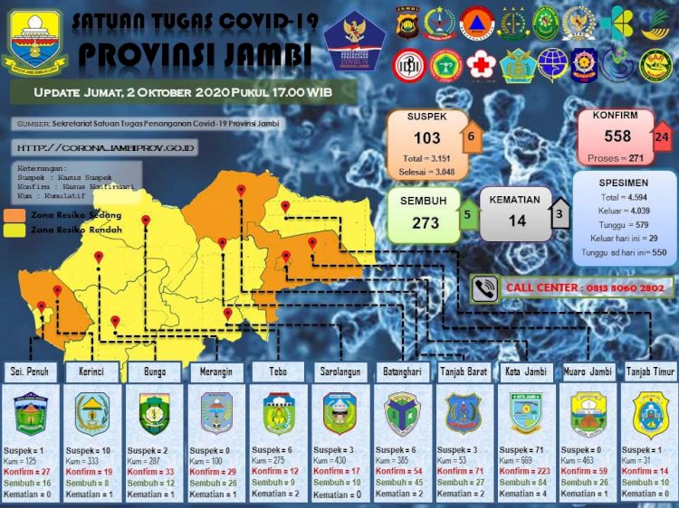 Kurangi Aktifitas di Luar Rumah, Penambahan Pasien Positif Corona di Jambi Pecah Rekor, 3 Orang Dinyatakan Meninggal