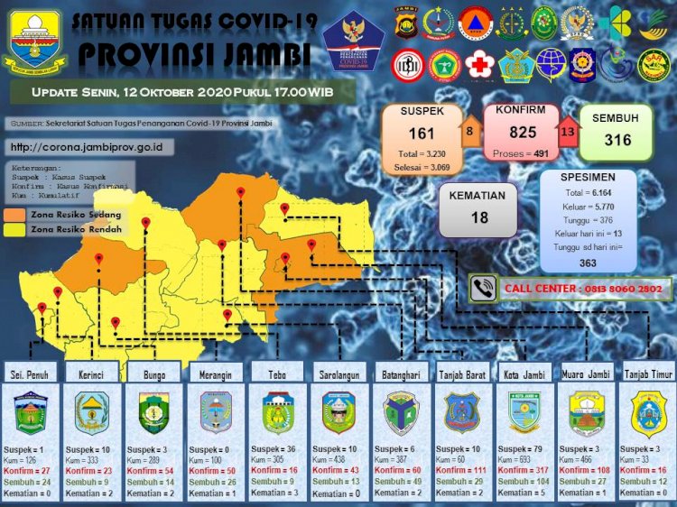 Pasien Positif Corona Bertambah 13 Orang Hari Ini di Jambi, Johansyah: Semuanya dari Sarolangun