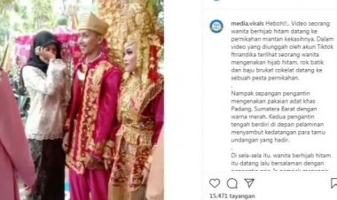 Viral Perempuan Ini Menangis di Depan Pengantin, Netizen: Cakepan Mantannya, Cantik Alami