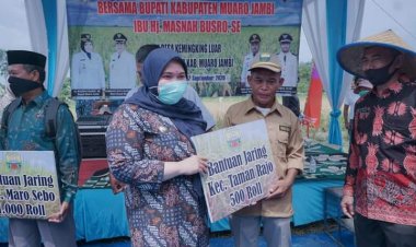 Bupati Muarojambi Hadiri Panen Raya di Desa Kemingking Luar Kecamatan Tamanrajo