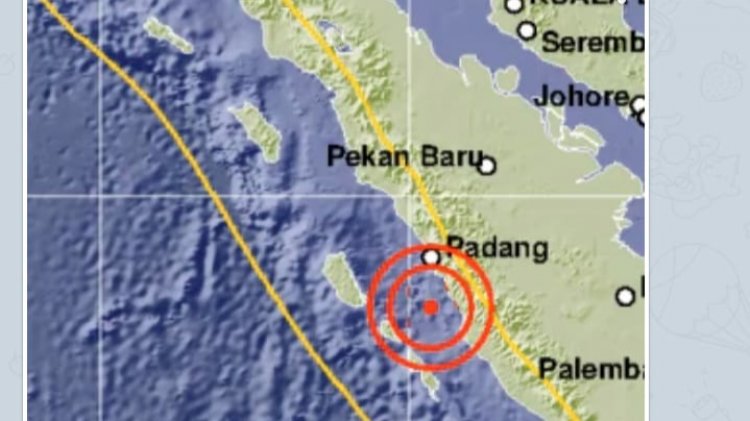 Gempa 5,3 Magnitudo Guncang Pesisir Selatan Sumbar Siang Ini