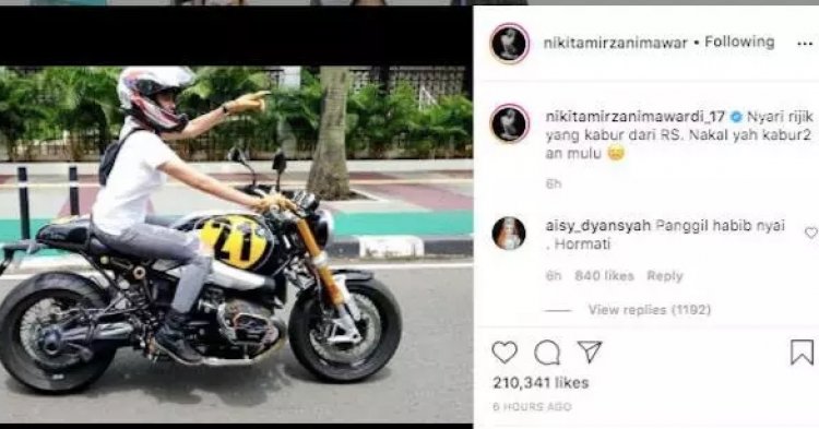 Nikita Mirzani: Nyari Rijik yang Kabur dari RS, Nakal Ya!