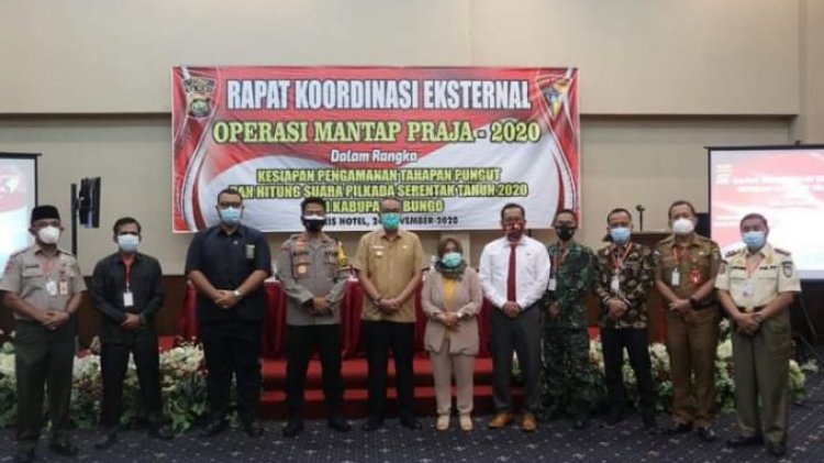 Pjs Bupati Bungo Hadiri Rakor Eksternal Operasi Mantap Praja 2020