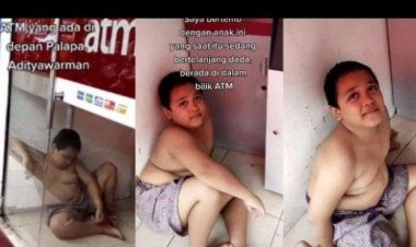 Viral Bocah Telanjang Dada Ngadem di ATM, Begini Nasibnya Kini....