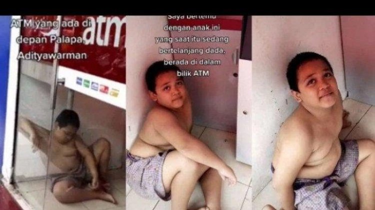 Viral Bocah Telanjang Dada Ngadem di ATM, Begini Nasibnya Kini....