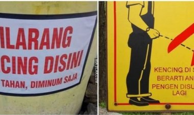 Bikin Ngakak Ancaman Dilarang Buang Air Kecil Sembarangan, dari Azab Hingga Potong Anu
