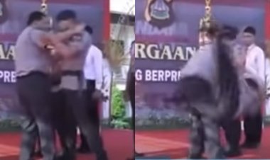 Viral! Jenderal Polisi Ini Tiba-tiba Banting Anak Buahnya, Ternyata...