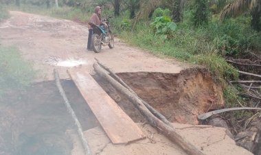 Diterjang Longsor, Jalan 2 Desa di Muarojambi Putus