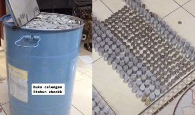 Viral! Nabung Duit Koin di Celengan Drum 5 Tahun, Netizen: Sangat Menginspirasi