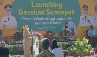 Pj Gubernur Launching Gerakan Serempak Pekan Vaksin Lansia se-Provinsi Jambi