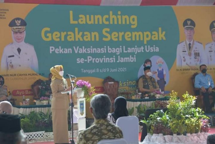 Pj Gubernur Launching Gerakan Serempak Pekan Vaksin Lansia se-Provinsi Jambi