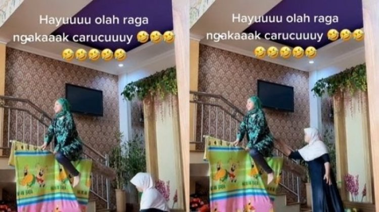 Viral! Emak-emak Naik Sapu Terbang, Gabut Gegara PPKM