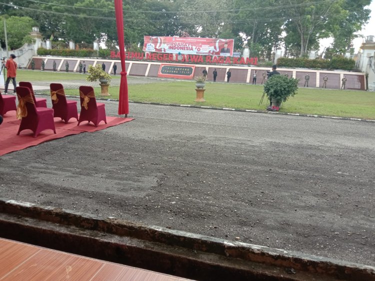 Peserta Upacara Penurunan Bendera di Merangin Tidak Lengkap, Pasukan Polres Tidak Hadir