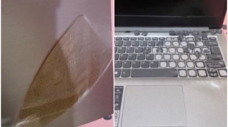 Viral Laptop Jadi Tatakan Setrika Panas, Netizen: Saking Kaya, Taruh Setrikaan di Laptop