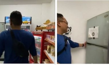 Viral! Pria Buka Kulkas Rusak di Minimarket, Netizen: Serasa Masuk Neraka Nggak Sih....