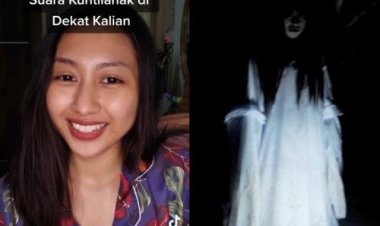 Viral! Dikira Orang Sedang Menyapu Halaman, Ternyata Kuntilanak, Netizen: Kasar Banget, Kalo Ketemu Bilangin Suruh Rebonding Deh