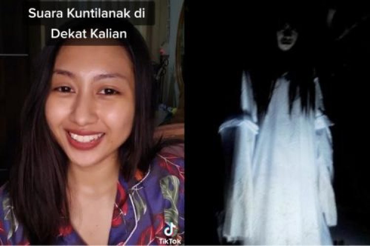 Viral! Dikira Orang Sedang Menyapu Halaman, Ternyata Kuntilanak, Netizen: Kasar Banget, Kalo Ketemu Bilangin Suruh Rebonding Deh