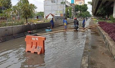 Banjir di Jalan RE Martadinata, Sekdis SDA DKI Jakarta: Airnya Mengalir di Gunung Sahari itu Loncat ke Kiri ke Kanan