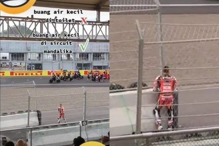 Heboh! Pembalap WSBK Asal Italia Buang Air Kecil di Depan Tribun Penonton Sirkuit Mandalika, Netizen: Penghinaan Ini, Indonesia Wajib Tegas