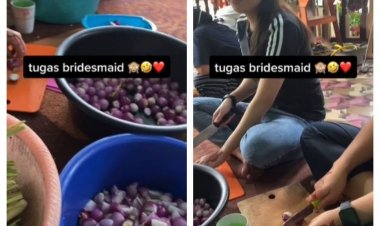 Viral! Bridesmaid Potong Bawang Merah, Netizen: Seru lah Malah Kayak Gitu, Daripada Planga-plongo