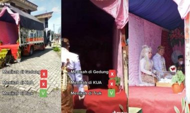 Viral! Mempelai Kaget Gelar Ijab Qobul di Bak Truk, Netizen: Menikah Portable