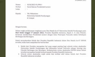 Viral! Surat Unpar Wajibkan Mahasiswa Saat Kuliah Jokowi, Jika Tak Hadir akan Disanksi