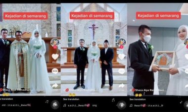 Heboh! Wanita Berhijab Pemberkatan Menikah di Gereja, Sah?