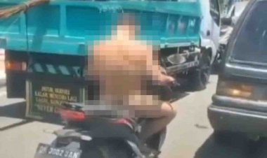 Viral! Polisi Ini Santai Bermotor dalam kondisi Bugil