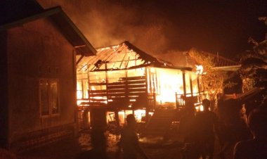 Baru Saja!!! Kebakaran Hebat Hanguskan Rumah Warga Pulau Kayu Aro Muarojambi