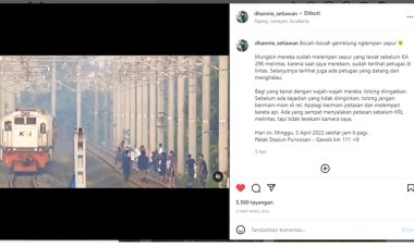 Viral! Sekelompok ABG Lempari Kereta Api yang Melintas....