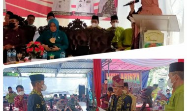 Bupati Masnah Hadiri Pengukuhan Pemangku Adat Desa Simpang Sungai Duren