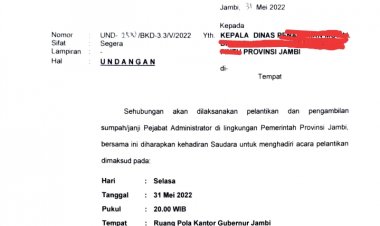 BREAKING NEWS!!! Gubernur Jambi Bakal Lantik Pejabat Administrator Malam Ini
