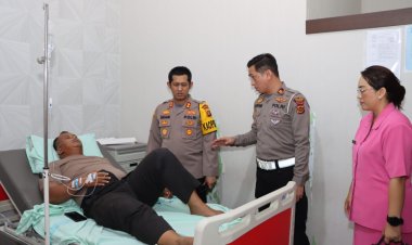 Pengendara Motor Nekat Tabrak Kanit Turjagwali Polres Bungo