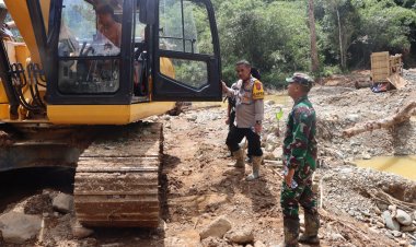 Dandim dan Kapolres Pimpin Operasi Stop PETI di Bungo, Satu Pelaku dan Eskavator Diamankan