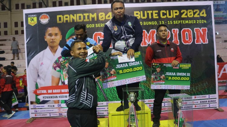 Kejuaraan Karate Dandim 0416/Bute Sukses Digelar, Forki Kota Jambi Raih Juara Umum