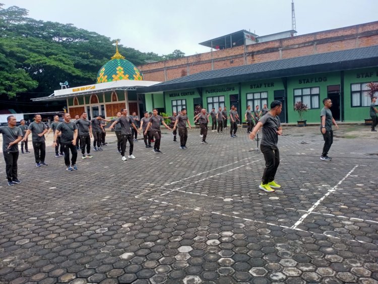Kodim 0416/Bute Gelar SKJ untuk Tingkatkan Kebugaran dan Soliditas Personel