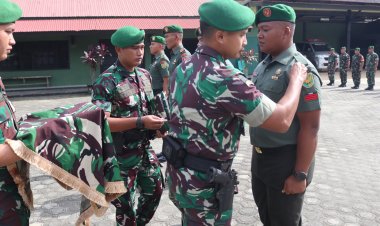 Dandim Letkol Arief Widyanto Pimpin Acara Korps Raport Pindah Satuan dan Penerimaan Warga Baru