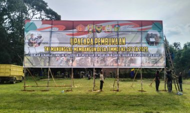 Banner Raksasa Meriahkan TMMD 123 di Kabupaten Tebo