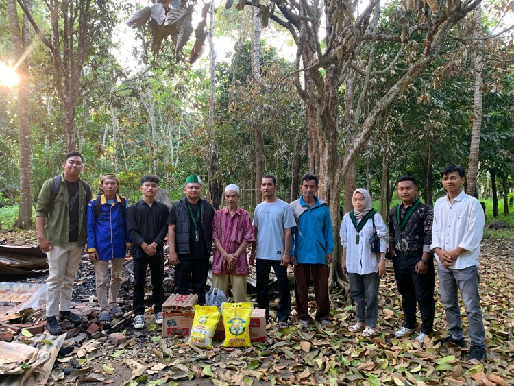 HMI Cabang Bungo Salurkan Bantuan untuk Korban Kebakaran di Desa Air Gemuruh