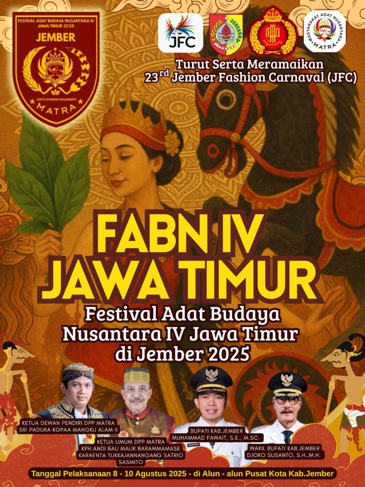 Jember Siap Menjadi Tuan Rumah Festival Adat Budaya Nusantara IV Jawa Timur Tahun 2025
